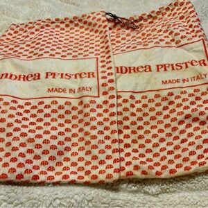 Lot of 2 Vintage Andrea Pfister Red and White Women's Dust Bags